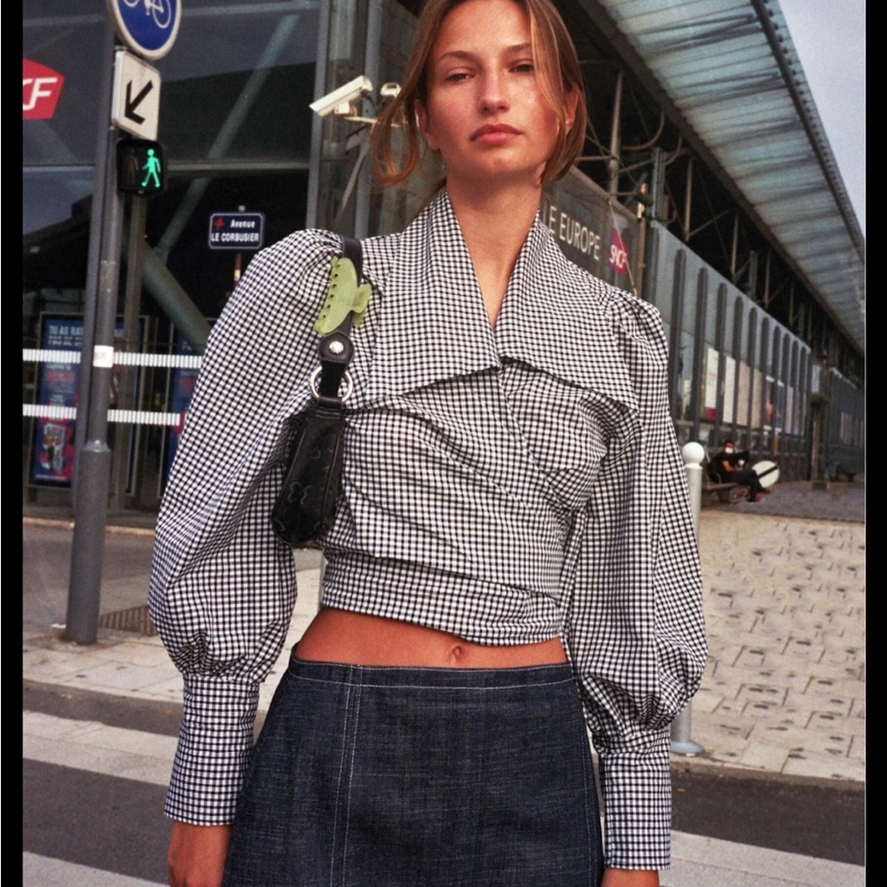 MaisonCleo Julie Gingham Blouse